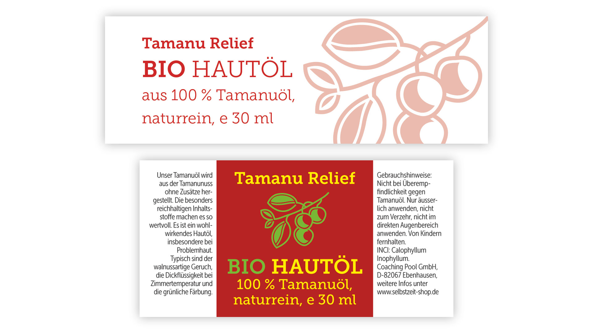 Packung / Label.: Tamanu Relief, Selbstzeit