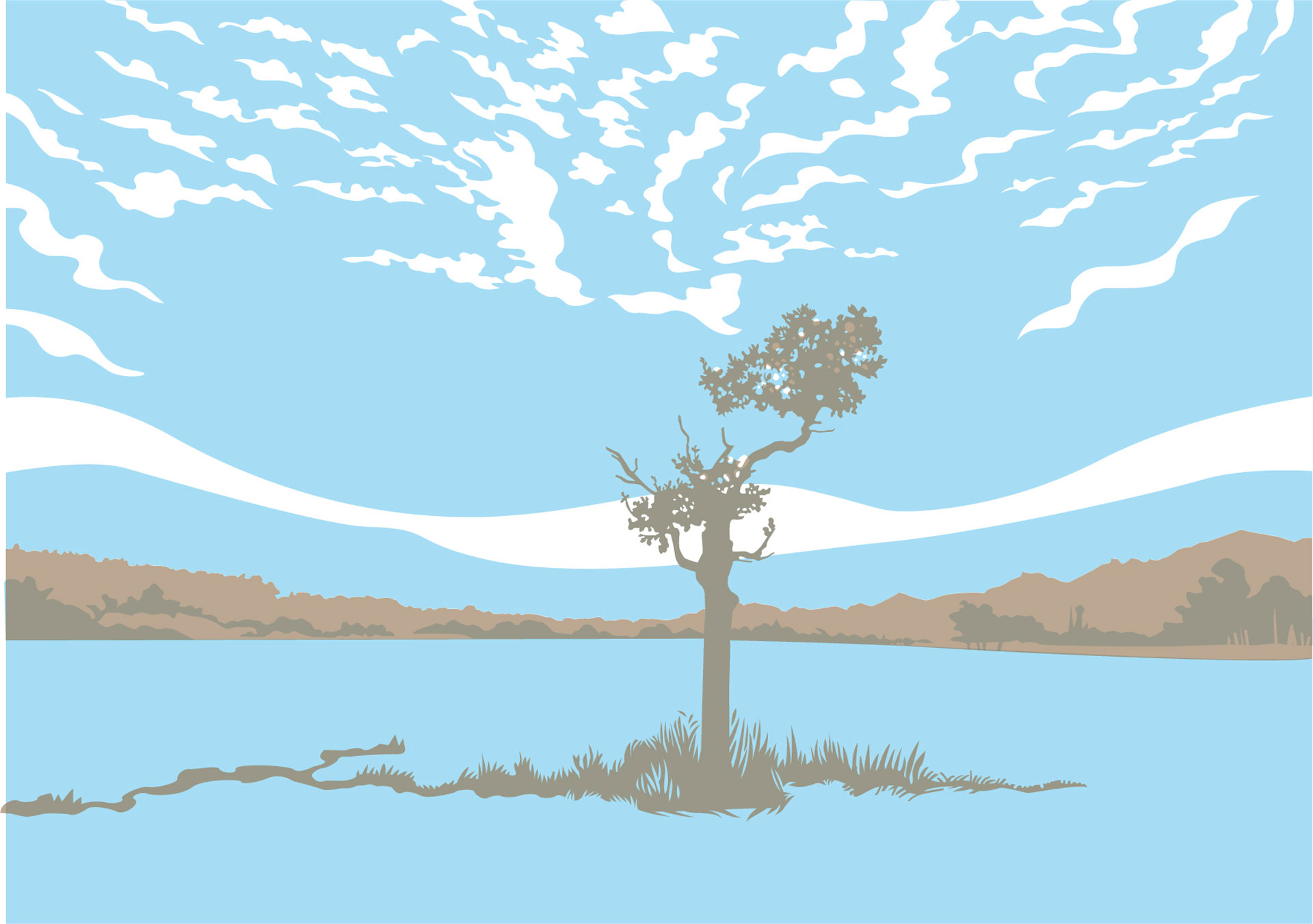 Ford Ka, Zweifarbiger Holzschnitt 70 x 100 cm, gedruckt auf 250 gr/qm Fabriano Unica weiss, Auflage: 14 Drucke