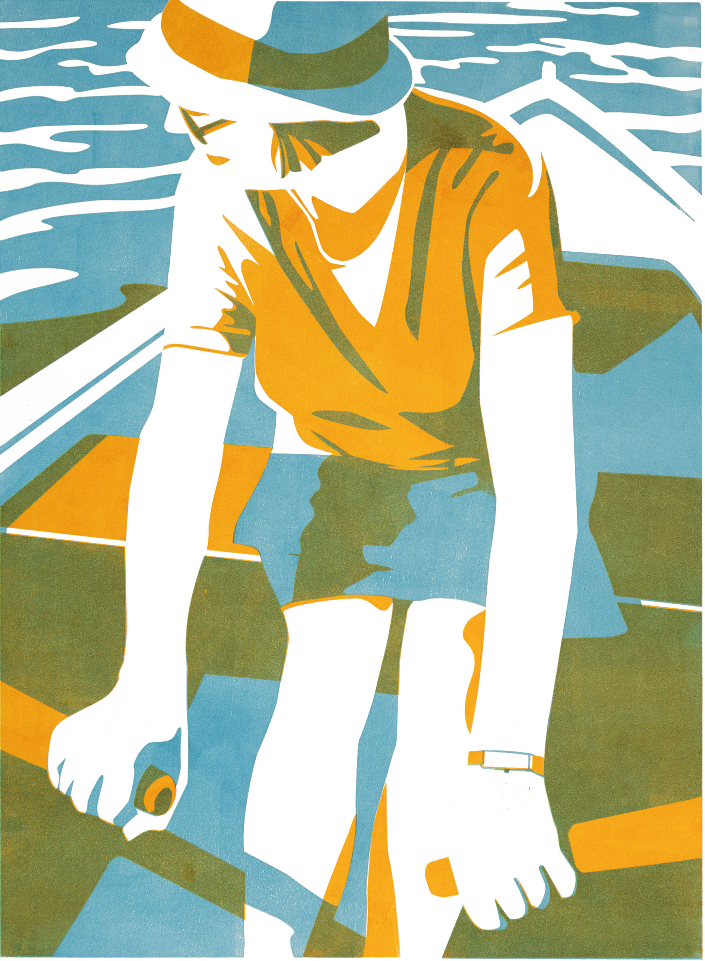 Ruderboot – Holzschnitt