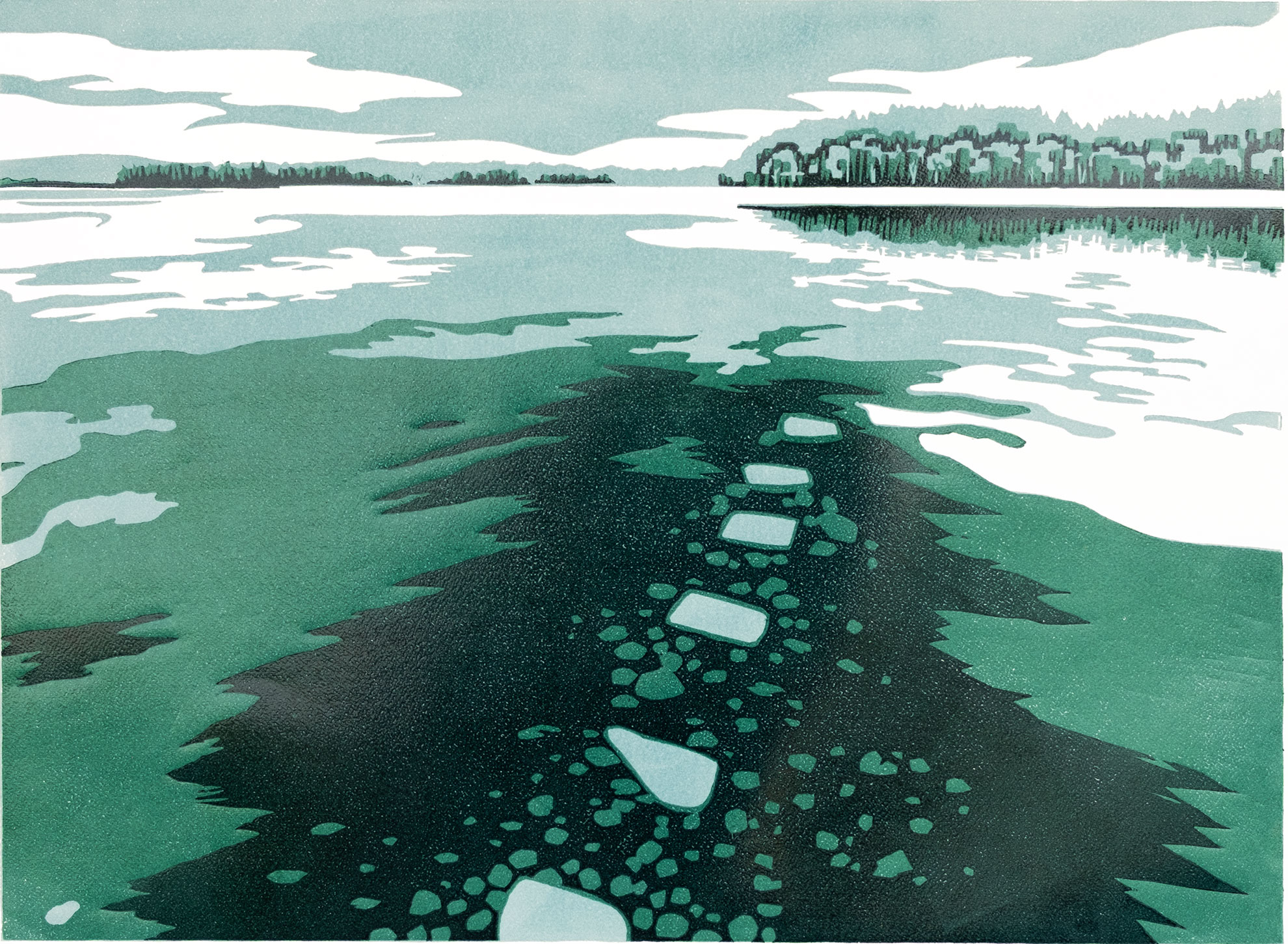 Staffelsee – Holzschnitt